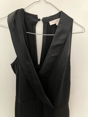 LOFT Black Sleeveless V-Neck Dress